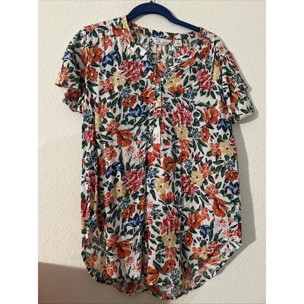Women’s Small Caffe Top Floral NWT Short Sleeve